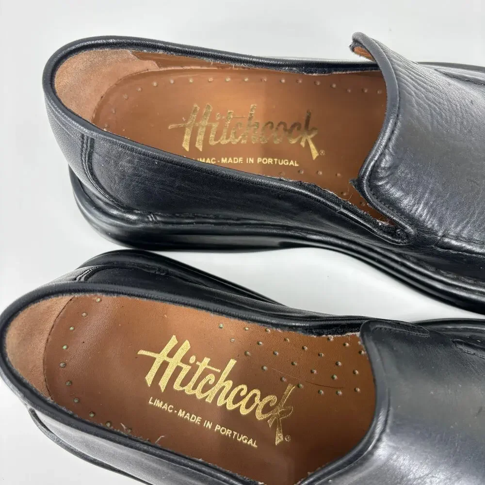 Hitchcock Limac Dress Shoe Mens EU 40 Black Leather Slip On‎ Made in Portugal